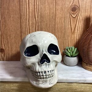 New Threshold Ceramic Skull Candy Dish 6” tall